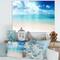 Designart - Sand of Beach in Blue Caribbean Sea - Modern Seascape Canvas Artwork